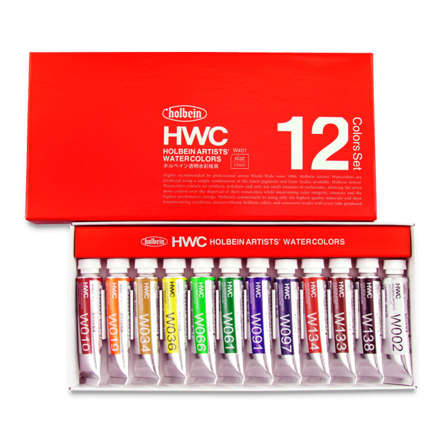 NEW top HOLBEIN WATERCOLOR SET - MIXED LOT 12 TUBES 15ml G Series. Over $240 value