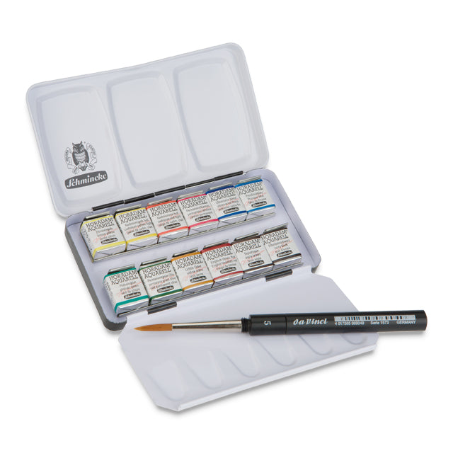 Schmincke Horadam Aquarell offers Metal Box Pocket Artist Watercolor Set 12 X 5 ml Tube 74112