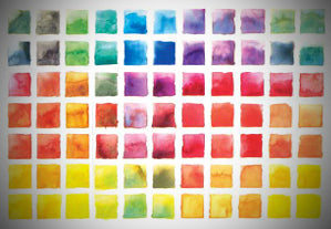 Image of a color chart of some American Journey watercolors