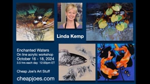 Linda Kemp Online Workshop: Enchanted Waters: Whimsical Fish & Water Lilies-Negative Painting - October 16-18, 2024