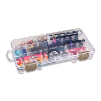 Solutions Long 3-Compartment Box Shown Filled with Drawing Supplies (Not Included)