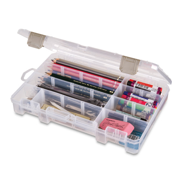 Solutions Medium 4-Compartment Box Shown FIlled with Drawing Supplies (Not Included)