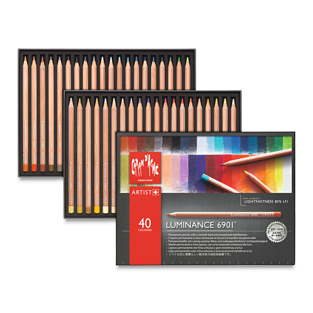 Luminance Colored Pencils, Assorted Colors, Set of 40