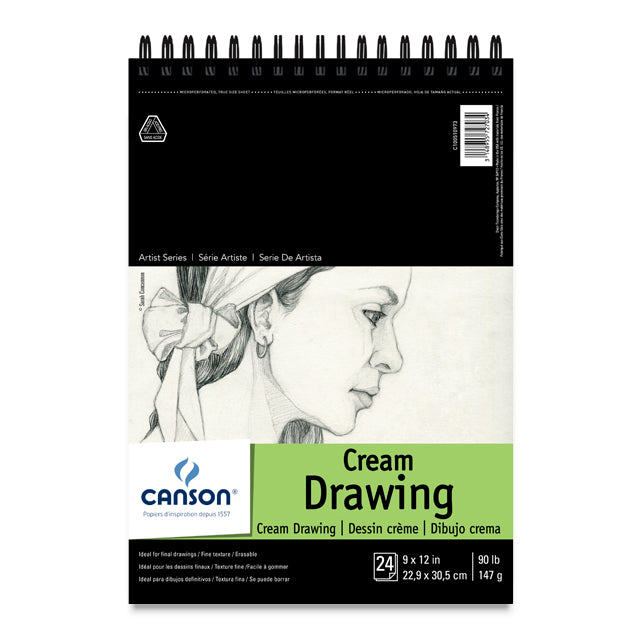 Cream Drawing Pad, 9" x 12", 24 Sheets