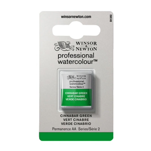 Winsor & Newton Professional Watercolor Half Pan - Cinnabar Green, Half Pan