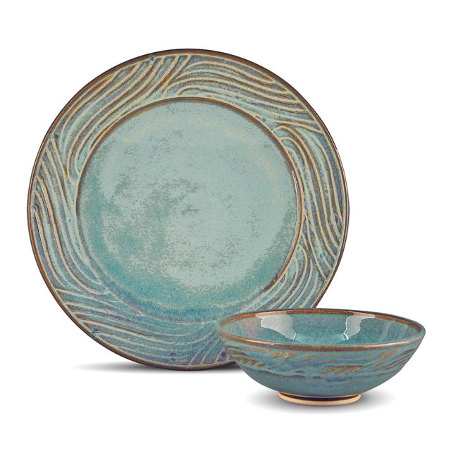 Bowl created by Tracy Gamble is glazed with PC-20 Blue Rutile.