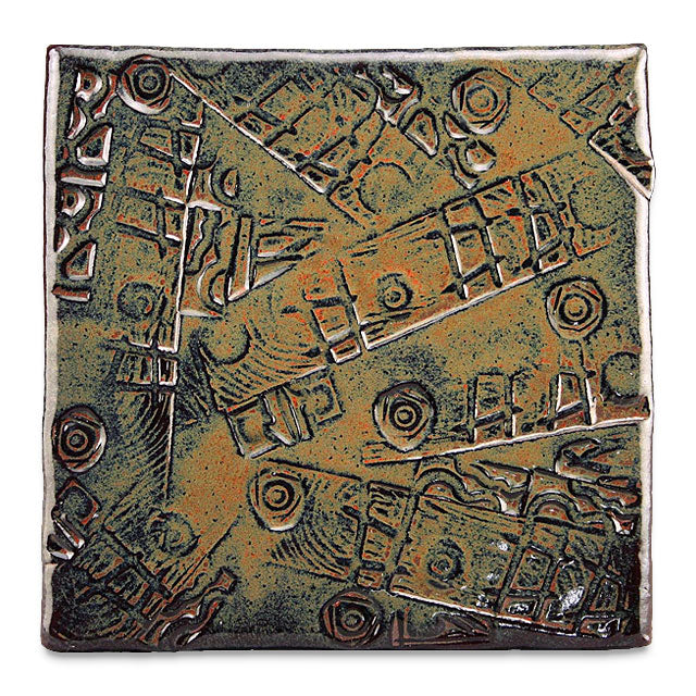 This tile was created using AMACO® Terra Cotta Stoneware Clay No. 77