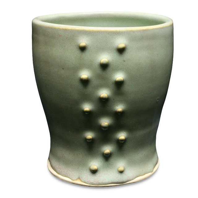 Ceramic cup glazed with PC-43 Toasted Sage.