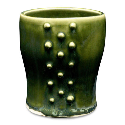 Ceramic cup glazed with PC-41 Vert Lustre.