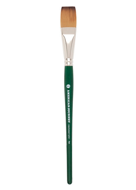 American Journey Interlocked Synthetic Brush, Flat, Size 3/4"