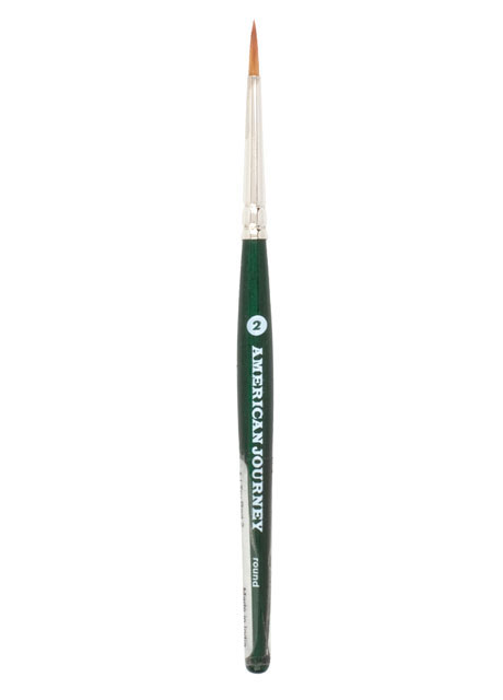 American Journey Interlocked Synthetic Brush, Travel Round, Size 2