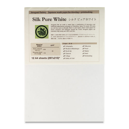 Silk Pure White, A4, 12 Sheets