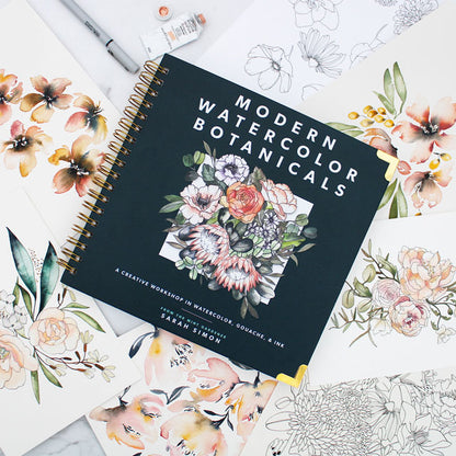 Modern Watercolor Botanicals by Sarah Simon