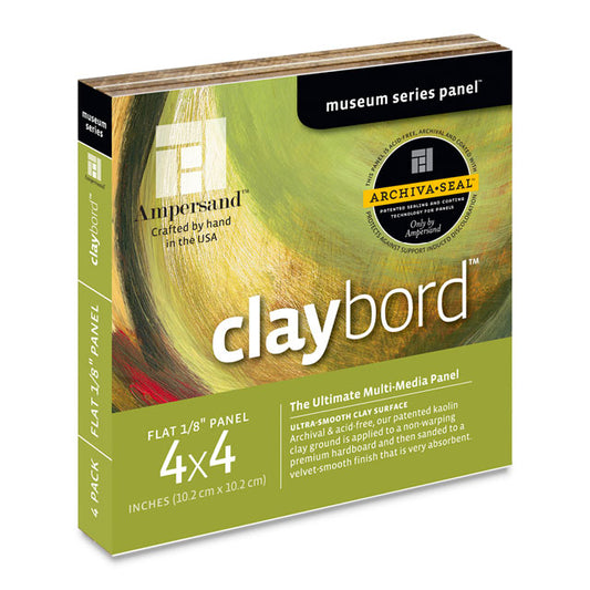 Claybord Flat, 4" x 4", Pkg. of 4