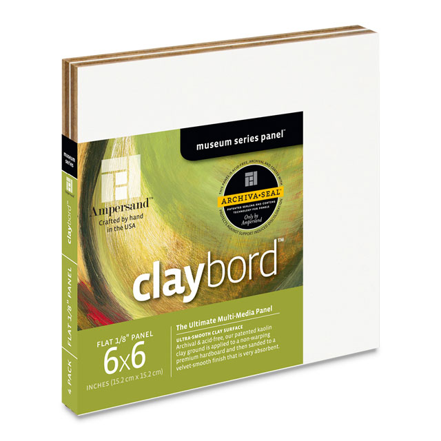 Claybord Flat, 6" x 6", Pkg. of 4