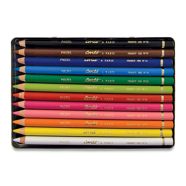 Conté Crayon Pastel Pencil Set, 12 Assorted Colors