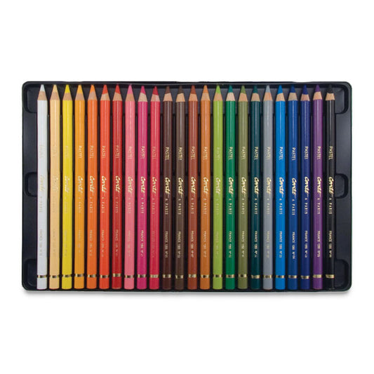 Conté Crayon Pastel Pencil Set, 24 Assorted Colors