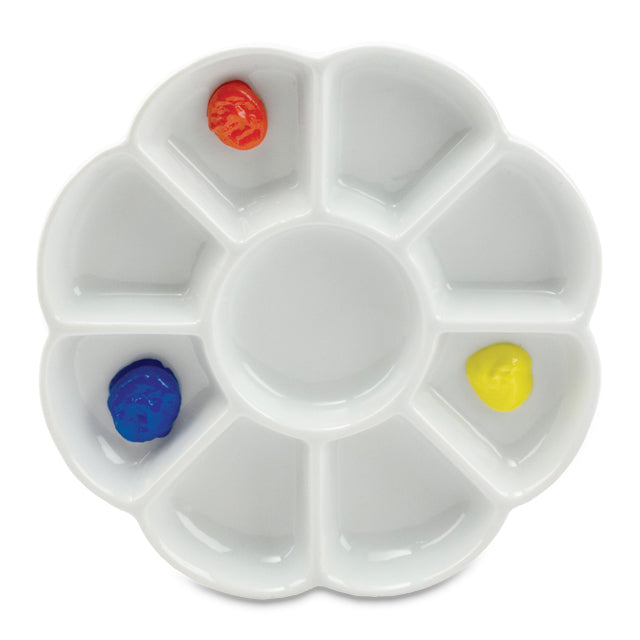 9-Well Porcelain Flower Palette (Paint Not Included)