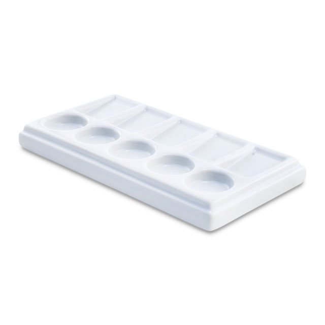 Rectangular 10-Well Porcelain Palette