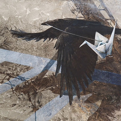 Bird Painting by Kathleen Conover using Gesso Juice