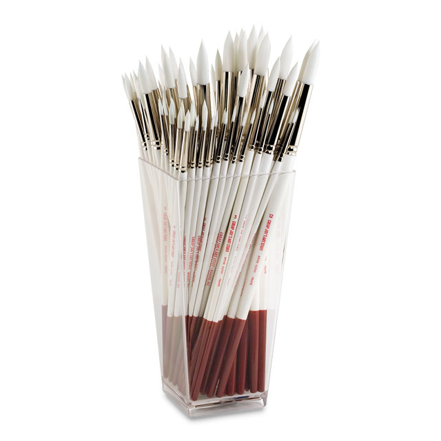 White Synthetic - Long Handle Assorted 72 Brush Set 2