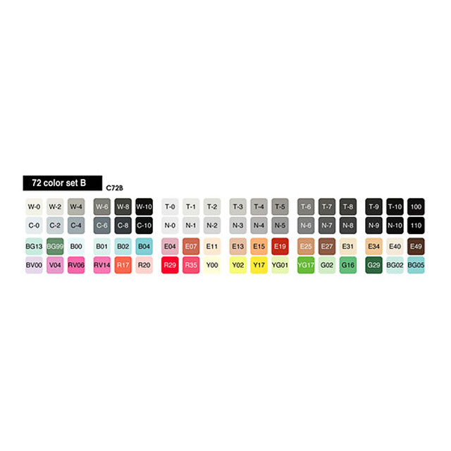 Shops Copic Markers CLASSIC 72A set