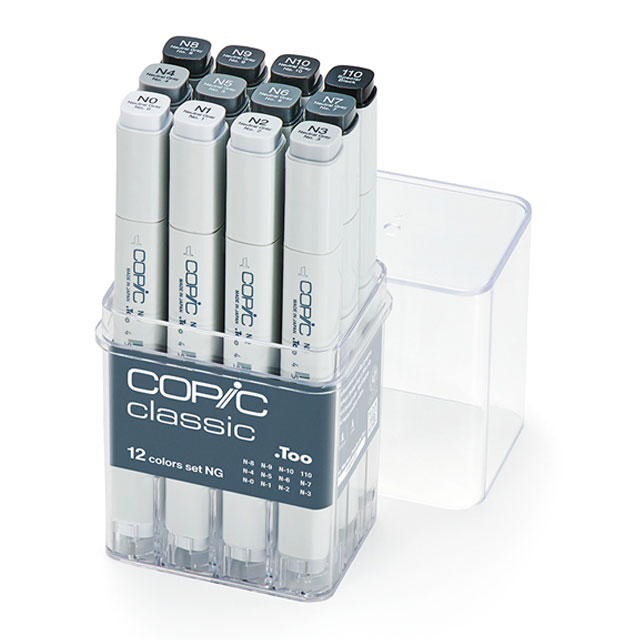 Classic Marker Set, 12 Neutral Gray Values