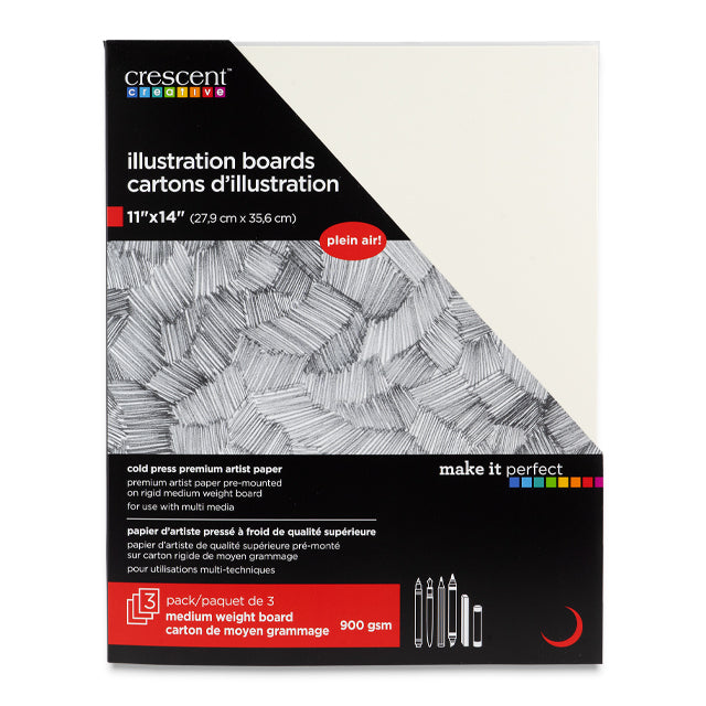 No. 300 Cold Press Illustration Board, 11" x 14", Pkg. of 3