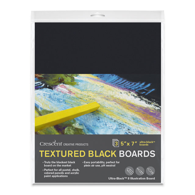 No. 8 Textured Black Art Board, 5" x 7", Pkg. of 3