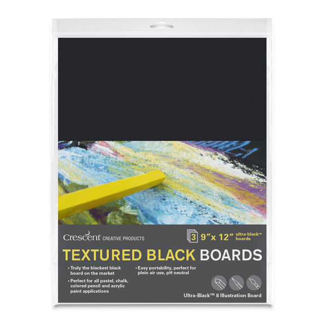 No. 8 Textured Black Art Board, 9" x 12", Pkg. of 3