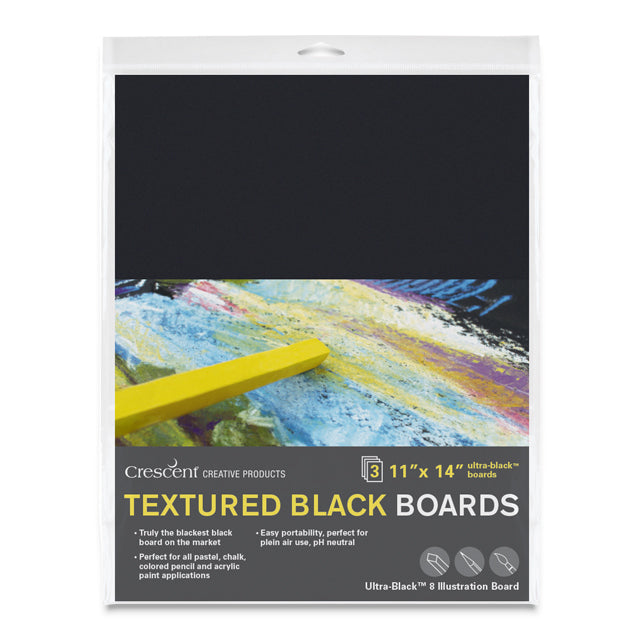 No. 8 Textured Black Art Board, 11" x 14", Pkg. of 3