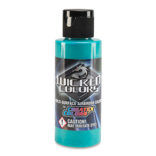 Createx Wicked Colors Airbrush Color - Fluorescent Aqua, 2 oz.