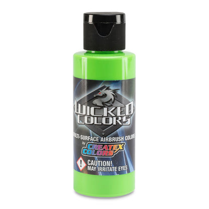 Createx Wicked Colors Airbrush Color - Fluorescent Green, 2 oz.