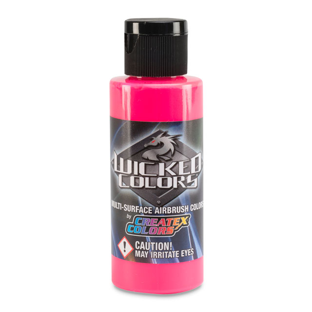 Createx Wicked Colors Airbrush Color - Fluorescent Pink, 2 oz.