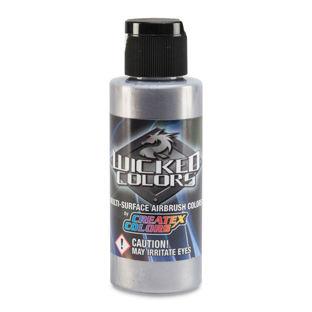 Createx Wicked Colors Airbrush Color - Metallic Silver, 2 oz.