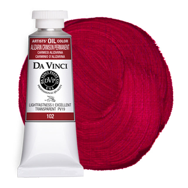 Da Vinci Artists' Oil Color, Alizarin Crimson, 40 ml.