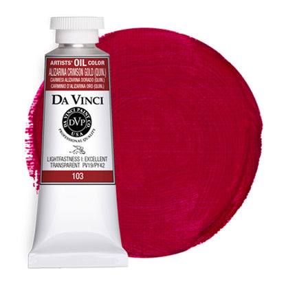 Da Vinci Artists' Oil Color, Alizarin Crimson Gold, 40 ml.