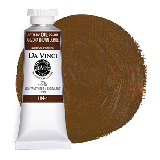 Da Vinci Artists' Oil Color, Arizona Brown Ochre, 40 ml.