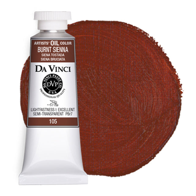 Da Vinci Artists' Oil Color, Burnt Sienna, 40 ml.