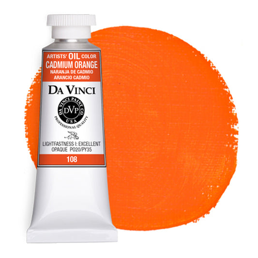 Da Vinci Artists' Oil Color, Cadmium Orange, 40 ml.