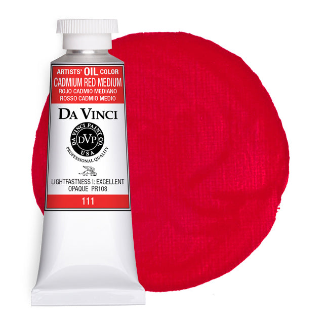 Da Vinci Artists' Oil Color, Cadmium Red Med, 40 ml.