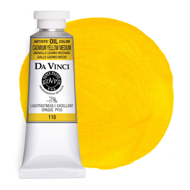 Da Vinci Artists' Oil Color, Cadmium Yellow Medium, 40 ml.