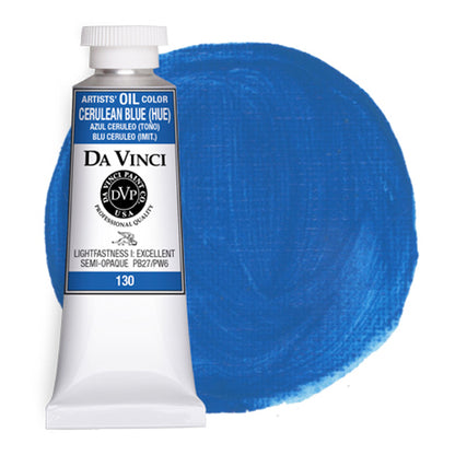 Da Vinci Artists' Oil Color, Cerulean Blue Hue, 40 ml.