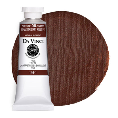 Da Vinci Artists' Oil Color, Hematite Burnt Scarlet, 40 ml.