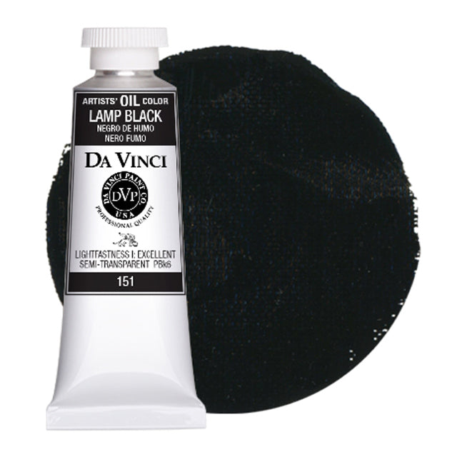 Da Vinci Artists' Oil Color, Lamp Black, 40 ml.