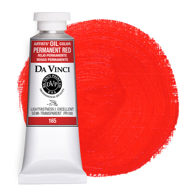 Da Vinci Artists' Oil Color, Permanent Red, 40 ml.