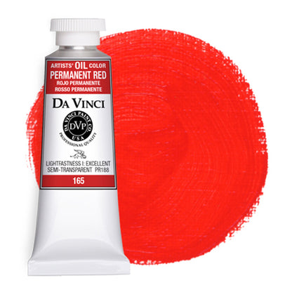 Da Vinci Artists' Oil Color, Permanent Red, 40 ml.