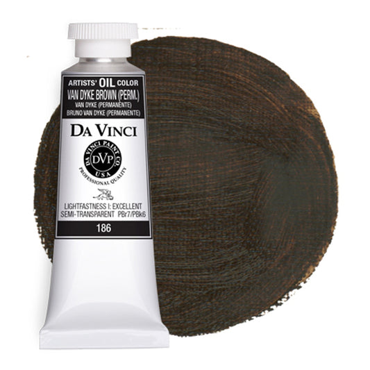 Da Vinci Artists' Oil Color, Van Dyck Brown Permanent, 40 ml.