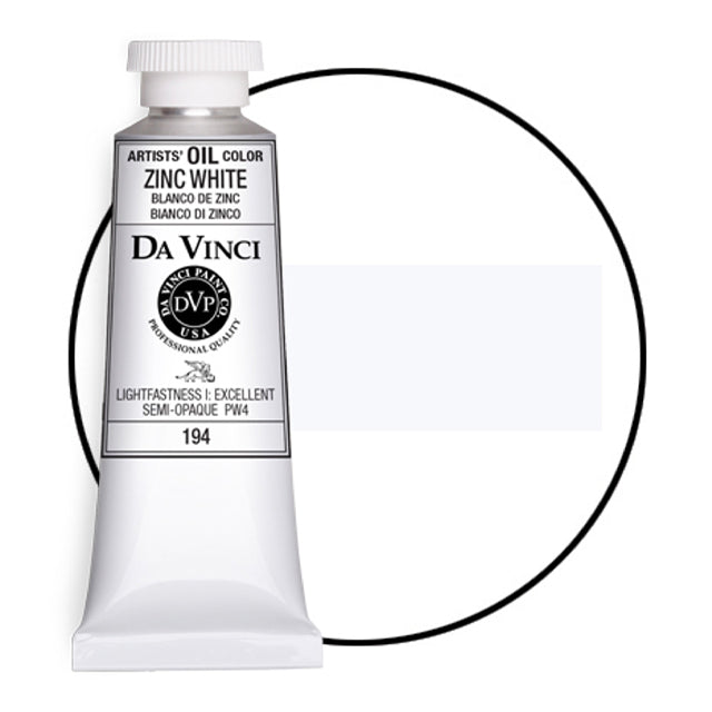 Da Vinci Artists' Oil Color, Zinc White, 40 ml.