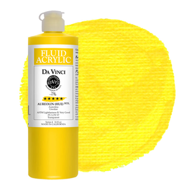 Fluid Acrylic - Aureolin (Hue), 16 oz.